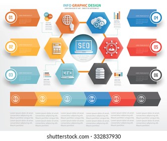 SEO and searching,web development concept info graphic design on white background,vector