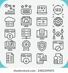 conjunto de iconos de Vector seo y sem para Descarga para App móvil iconos de iu icono de negocio