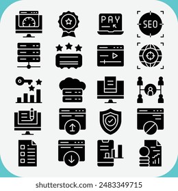 conjunto de iconos de Vector seo y sem para Descarga para App móvil iconos de iu icono de negocio