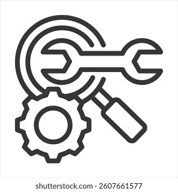Seo Service Outline Icon Vector Illustration