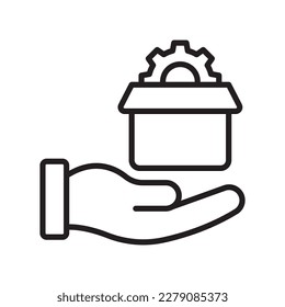 Ilustración de diseño de iconos del contorno vectorial del paquete de servicios Seo. Símbolo de desarrollo y marketing SEO sobre el fondo blanco del archivo EPS 10