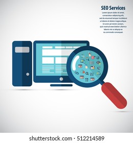 SEO services concept with 20 premium quality SEO icons set.