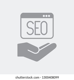 Seo services concept - Flat and isolated vector illustration icon with minimal and modern design