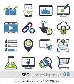 SEO services icons set 02