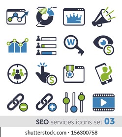 SEO services icons set 03