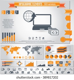 SEO Services - infographic elements and icons set.