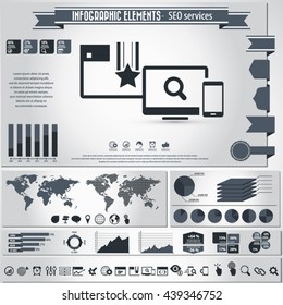 SEO Services - infographic elements and icons set.