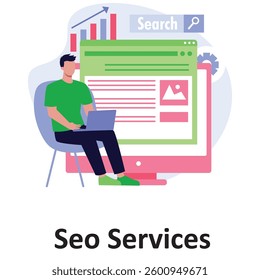 seo services Vector Illustration Which can easily modify or edit


