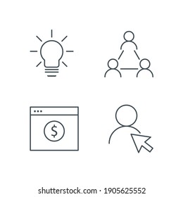 seo set icon, isolated seo set sign icon, vector illustration