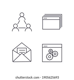 icono de conjunto de seo, icono de signo de conjunto de seo aislado, ilustración vectorial