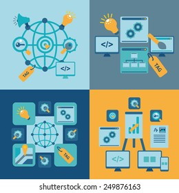 seo set for web site. vector format.