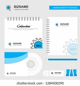 Seo setting  Logo, Calendar Template, CD Cover, Diary and USB Brand Stationary Package Design Vector Template