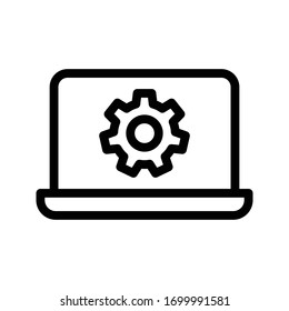 seo setting vector thin line icon 