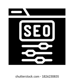 seo settings glyph icon vector. seo settings sign. isolated contour symbol black illustration
