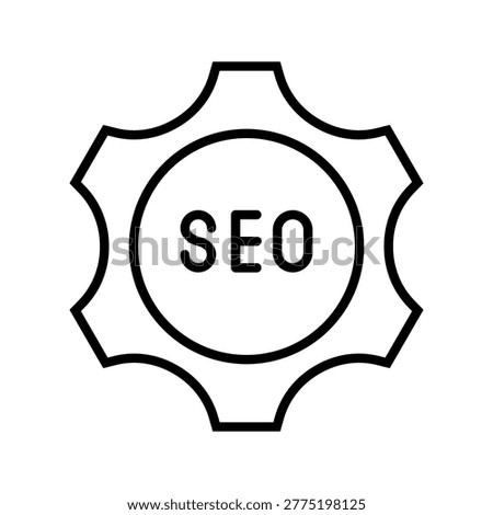 Seo settings icon. Business and digital marketing line symbol. Black and white.