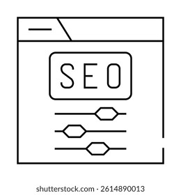 seo settings line icon vector. seo settings sign. isolated contour symbol black illustration