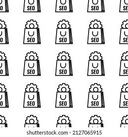 Seo settings package seamless pattern vector illustration.