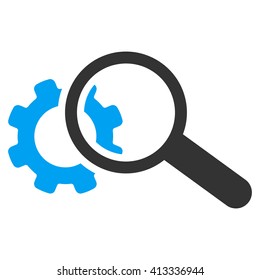 Seo Settings vector icon. Style is bicolor flat icon symbol, blue and gray colors, white background.