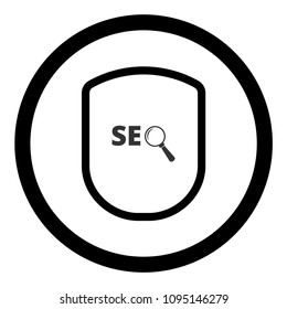 SEO and shield vector icon