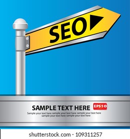 Seo signpost,Vector