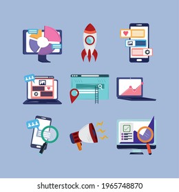 seo social media networking set