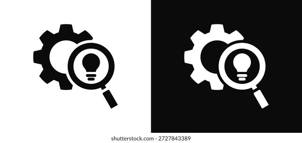 Conjunto de iconos de solución Seo en blanco y negro