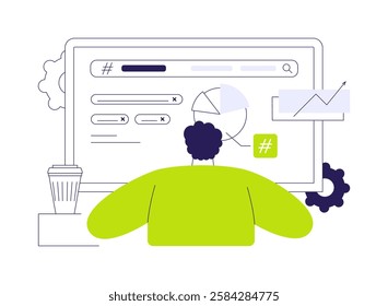 SEO specialist abstract concept vector illustration. Professional SEO manager creating internet advertising, digital marketing, advertising agency, context ads, ad campaign abstract metaphor.