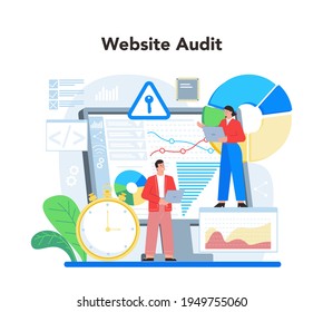 SEO specialist concept. Idea of search engine optimization for website