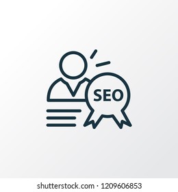 SEO specialist icon line symbol. Premium quality isolated professional element in trendy style.