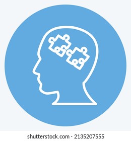 SEO Specialist Icon in trendy blue eyes style isolated on soft blue background