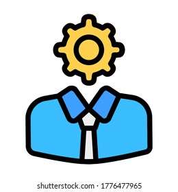 Seo specialist icon vector illustration in filled line style for any projects, use for website mobile app presentation