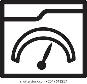 SEO speedometer folder icon representing site speed, performance or SEO audit tool with transparent background