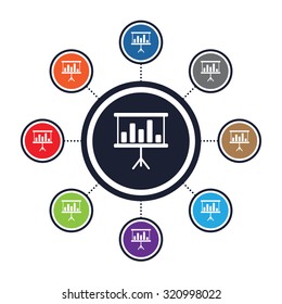 SEO statistic board icon for web and mobile