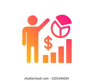 Seo statistics icon. Search engine optimization sign. Analytics chart symbol. Classic flat style. Gradient seo statistics icon. Vector