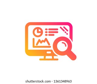 Seo statistics icon. Search engine sign. Analytics chart symbol. Classic flat style. Gradient seo analytics icon. Vector