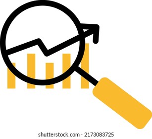 SEO-Statistikforschung, Illustration, Vektorgrafik auf weißem Hintergrund.