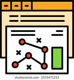 SEO strategy Filled Style Icon Design