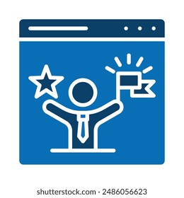ILUSTRACIÓN VECTORIAL de línea de icono de éxito SEO