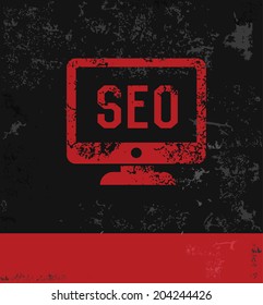 SEO symbol grunge design,vector