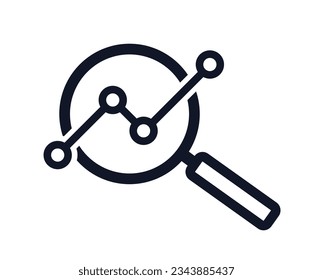 SEO symbol with magnifying glass for search engine optimization marketing or targeting vector illustration icon