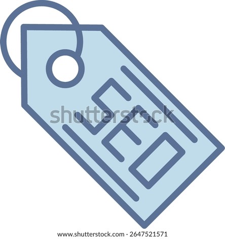 Seo Tag Filled Blue Tone Icon