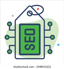 SEO-Tag-Flachzeilensymbol - moderne Illustration