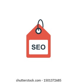 seo tag glyph flat vector icon