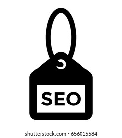 Seo Tag Glyph Vector Icon 