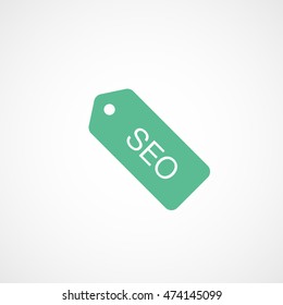 SEO Tag Green Flat Icon On White Background