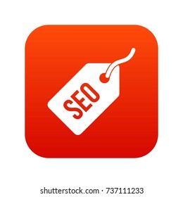 Seo tag icon digital red for any design isolated on white vector illustration
