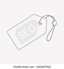Elemento de línea de icono de etiqueta SEO. Ilustración vectorial de la línea de icono de SEO aislada en fondo limpio para el diseño del logotipo de la aplicación móvil web.
