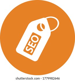 Icono de etiqueta SEO / vector naranja