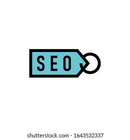 Icono de etiqueta SEO.icono de etiqueta de precio. plantilla de logotipo de ilustración vectorial. Pasos10