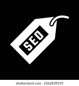 Seo tag icon in simple style on a blck background illustration